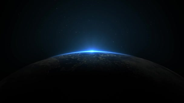 Анимация Восход Солнца Космосе — стоковое видео