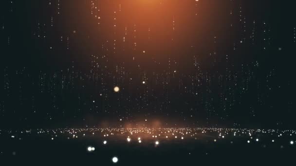 Animation Falling Golden Particles Glitter — Stock Video