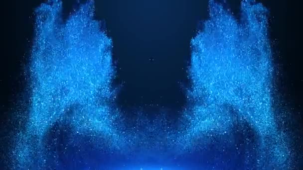 Animation Blue Particles Background — Stock Video