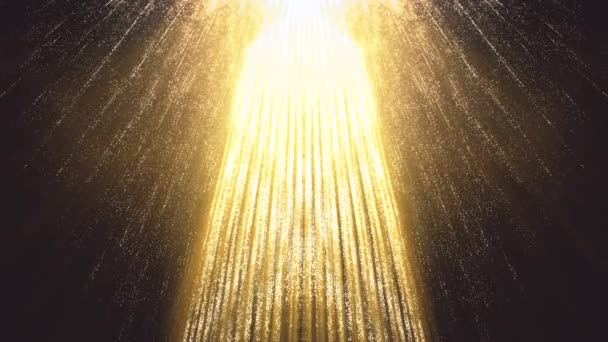 Animation Gold Particles Background Golden Light Stage — Stock Video