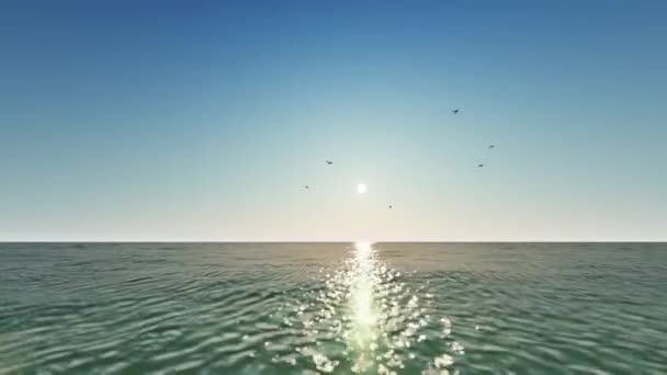 Fondo Animación Mar Con Sol — Vídeo de stock