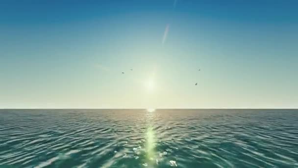 Animation Hintergrund Meer Mit Sonnenschein — Stockvideo