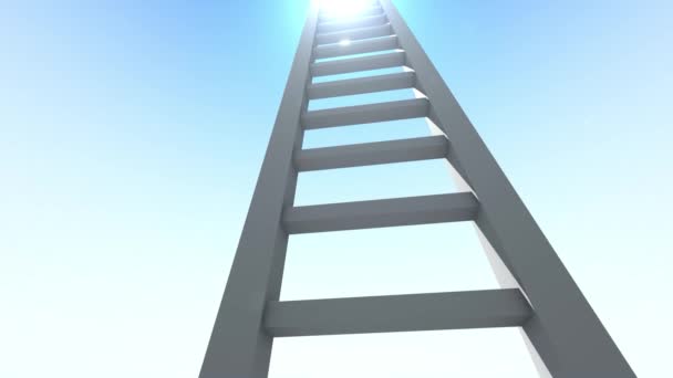 Animation Background Ladder Sky Bright Light Clouds — Stock Video