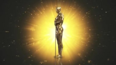 3D animasyon, Oscar Heykeli Sarı Arkaplan ile Dönüyor