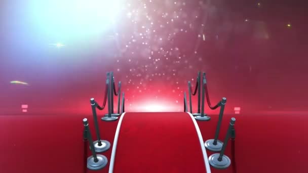 Hintergrund Magischer Roter Teppich Mit Lichtern — Stockvideo
