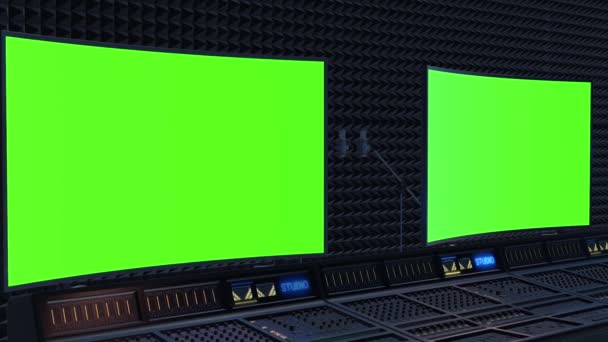 Music Studio (small screen) - Green Screen Royalty Free Footage