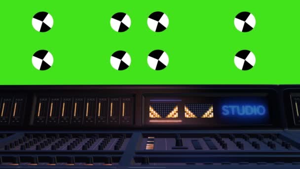 Fondo Mezclador Estudio Grabación Con Pantalla Verde — Vídeos de Stock