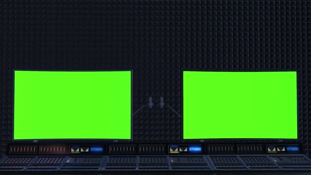 Background Recording Studio Mixer Green Screen — Stock Video