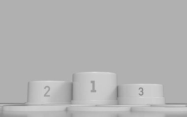 Podium 3D Illustration, Podium three rank places with spotlight illustrations.
