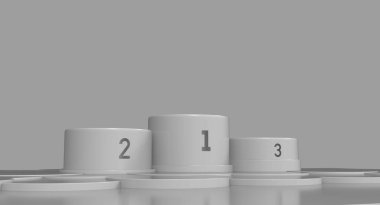 Podium 3D Illustration, Podium three rank places with spotlight illustrations.