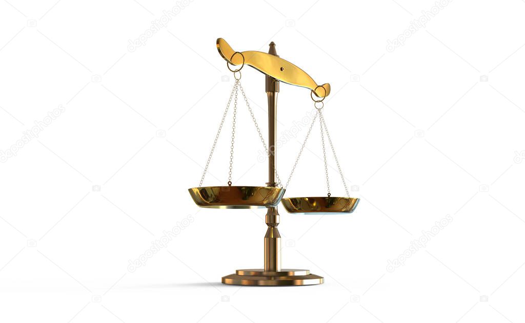 Balance of Justice, 3d illustration