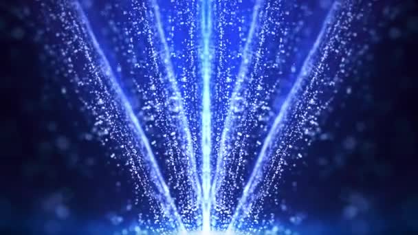 Achtergrond Lus Gordijn Glanzende Blauwe Deeltjes Met Heldere Verlichting Lus — Stockvideo