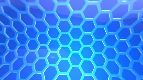 Fondo Azul Hexágono Red Médica Patrón Hexágono Tecnología Bucle Fondo — Vídeos de Stock