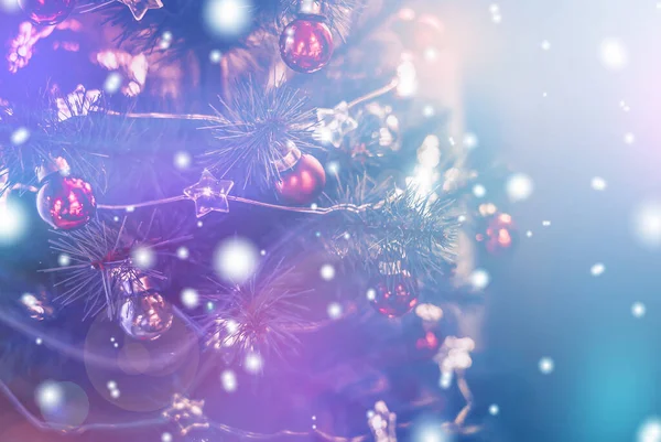 Jul bakgrund med bokeh ljus; Suddig Xmas bakgrund — Stockfoto