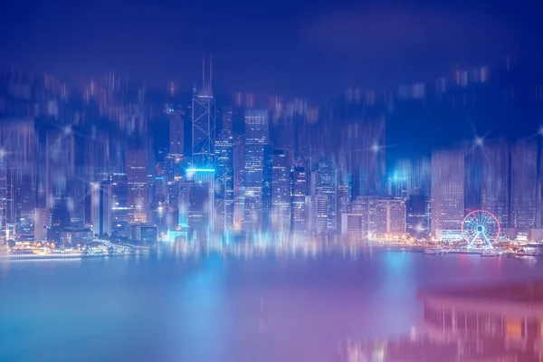 Şehir arka plan ile soyut renkli dairesel bokeh. Çift eski