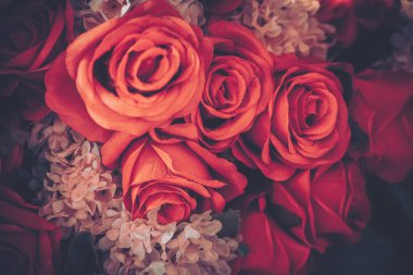 Güzel Yapay Gül Çiçekleri Arkaplanı, Vintage tarzı;