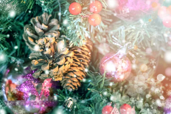 Christmas Background with bokeh light — Stock Photo, Image