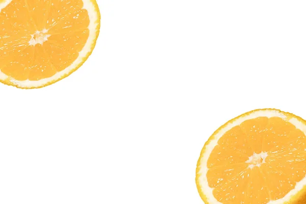 新鮮なオレンジの背景;白の背景にオレンジ — ストック写真