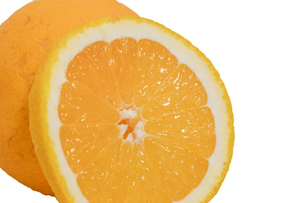Φρέσκο πορτοκαλί φόντο, πορτοκαλί σε λευκό φόντο — Φωτογραφία Αρχείου