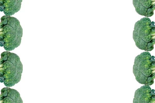 Свежий брокколи Шаблон на белом фоне — стоковое фото