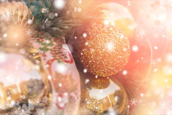 Christmas background witg bokeh light — Stock Photo, Image