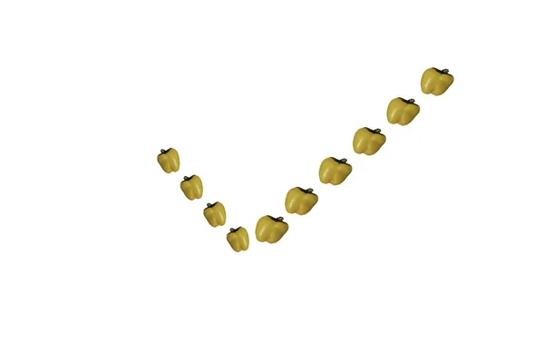 Φρέσκια κίτρινη πιπεριά σε λευκό φόντο — Φωτογραφία Αρχείου