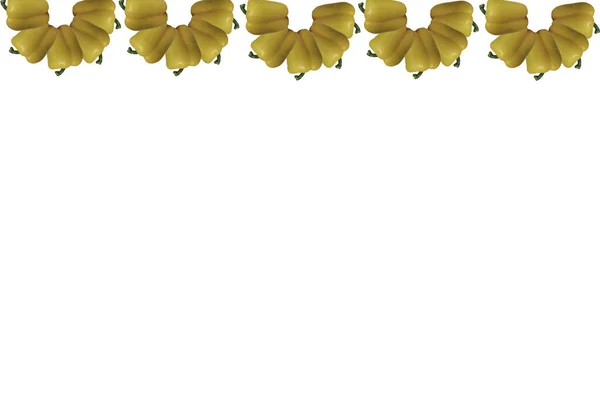 Świeża Żółta papryka na białym tle — Zdjęcie stockowe