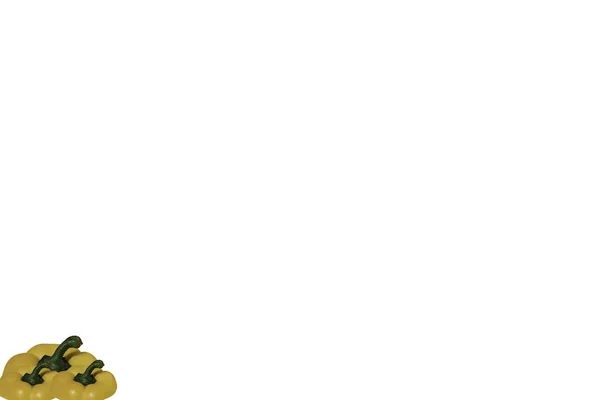 Świeża Żółta papryka na białym tle — Zdjęcie stockowe