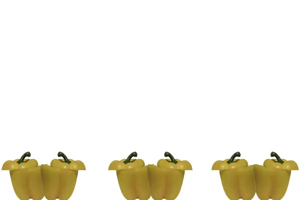 Fresh yellow bell pepper on white background — Stock Photo, Image