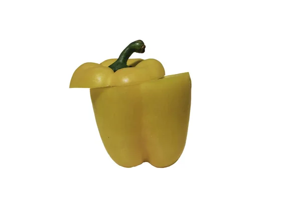 Frische gelbe Paprika auf weißem Hintergrund — Stockfoto