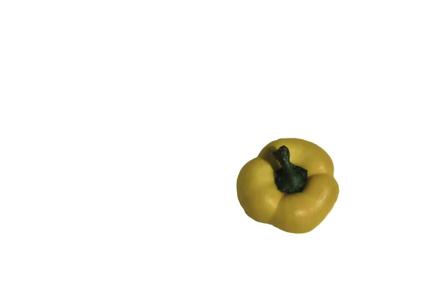Fresh yellow bell pepper on white background — Stock Photo, Image