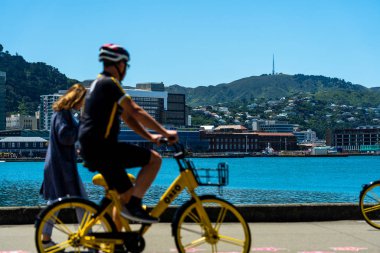 Wellington City şehir merkezi rıhtım manzarası 