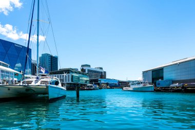 Wellington, Yeni Zelanda, 23 Aralık 2019: Wellington City şehir merkezi Yeni Zelanda 'nın başkenti