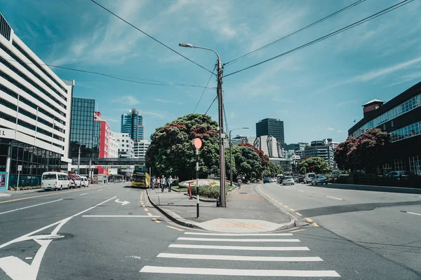 Wellington City şehir merkezi rıhtım manzarası — Stok fotoğraf