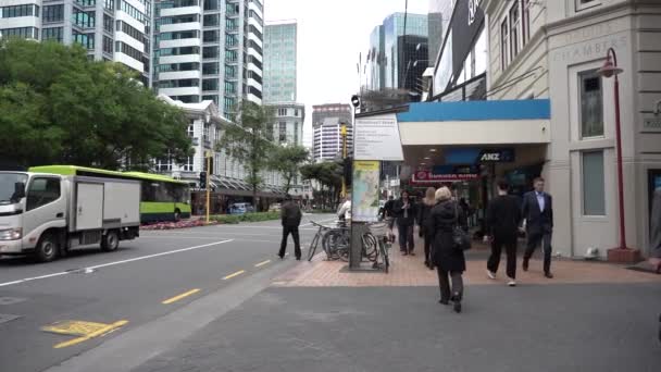 Wellington Noua Zeelandă Ianuarie 2020 Străzile Din Centrul Orașului Wellington — Videoclip de stoc