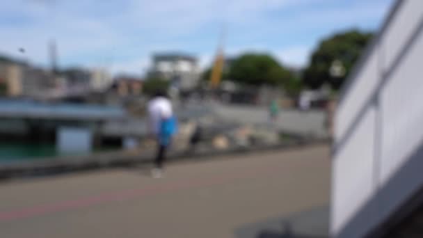 Blur Video Street View Wellington Centrum Nya Zeeland — Stockvideo