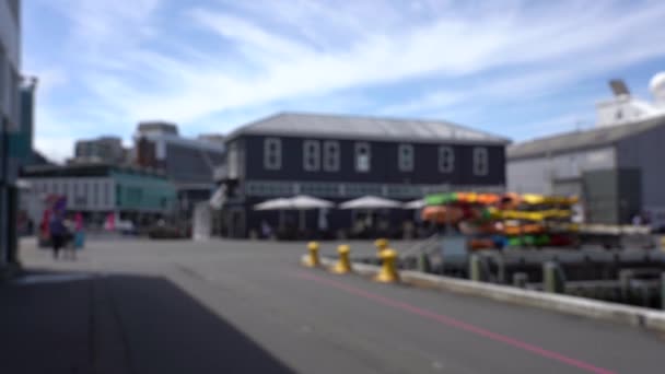 Blur Video Street View Del Centro Wellington Nueva Zelanda — Vídeos de Stock