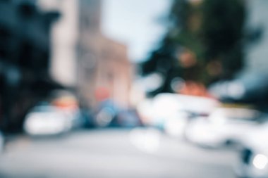 Yeni Ze 'deki Wellington şehir merkezinin sokak görüntüsü bulanık