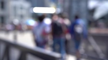 Blurred video of Downtown Wellington City waterfront view in the capital of New Zealand; Slow motion