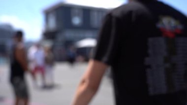 Blurred video of Downtown Wellington City waterfront view in the capital of New Zealand; Slow motion