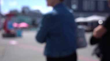 Blurred video of Downtown Wellington City waterfront view in the capital of New Zealand; Slow motion