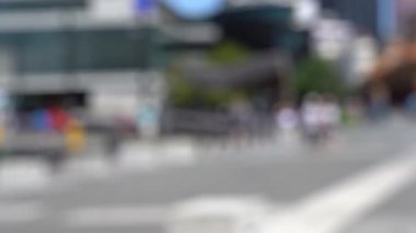 Blurred video of Downtown Wellington City waterfront view in the capital of New Zealand; Slow motion