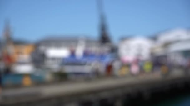 Blurred Video Downtown Wellington City Waterfront View Capital New Zealand — Stok video