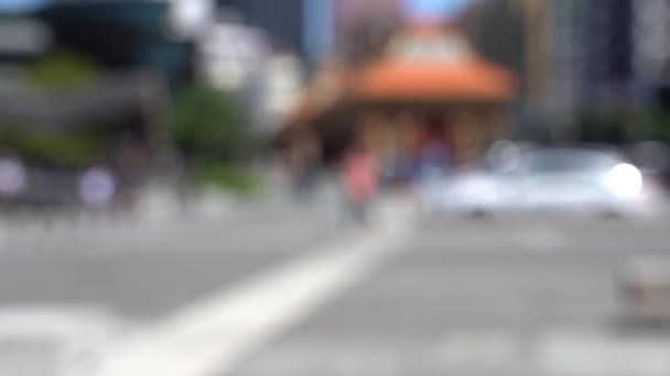 Blurred Video Downtown Wellington City Waterfront View Capital New Zealand — Stok video