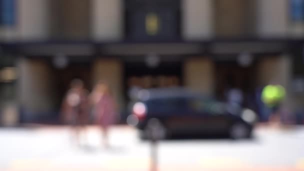 Blur Slow Motion Video People Passing Wellington Railway Station New — Stockvideo