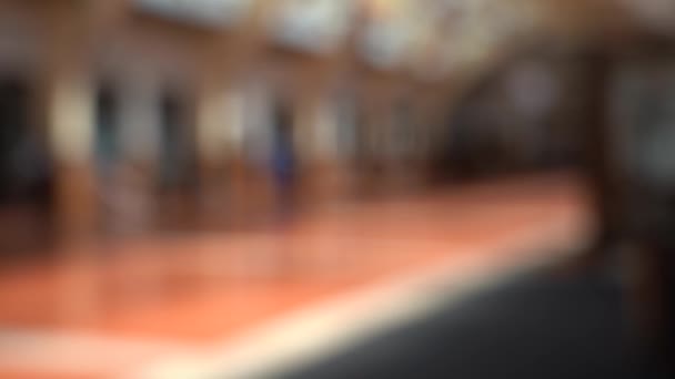 Vidéo Blur Slow Motion Montrant Des Gens Passant Par Gare — Video