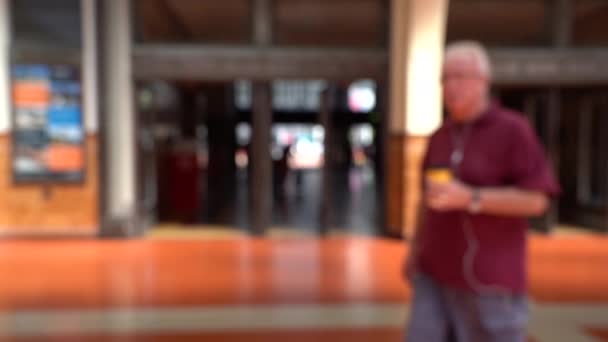 Sfocatura Video Rallentatore Persone Che Attraversano Stazione Ferroviaria Wellington Nuova — Video Stock