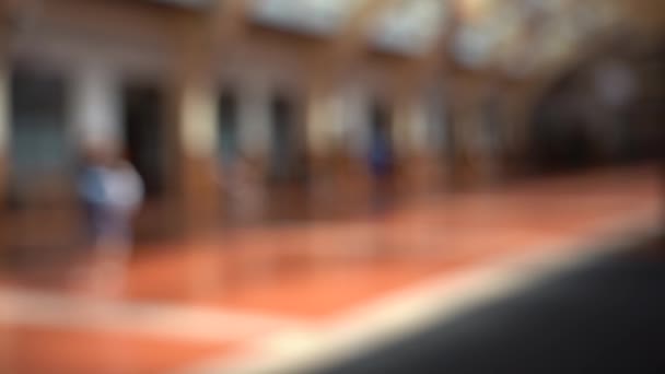 Vidéo Blur Slow Motion Montrant Des Gens Passant Par Gare — Video