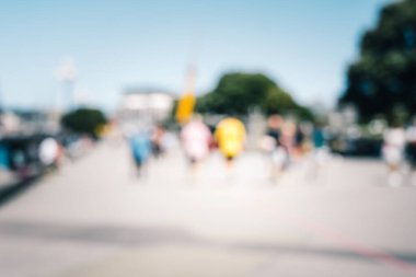 Wellington City 'nin başkentindeki deniz manzarasının bulanık görüntüsü 