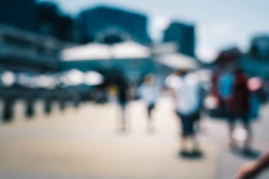 Wellington City 'nin başkentindeki deniz manzarasının bulanık görüntüsü 